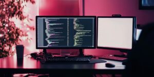 A split-screen image of a visually appealing website and a website with poor user experience, highlighting the importance of balancing design with functionality.